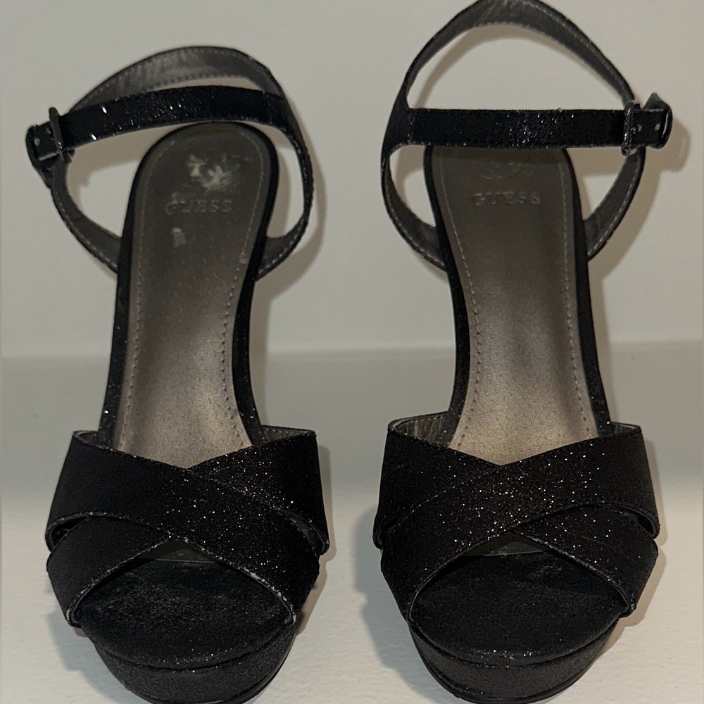 Guess Black Glitter Heels